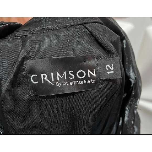 Crimson by Lawrence Kurtz Sz 12 Long Black Metallic Silver Maxi Formal Skirt - Picture 7 of 8